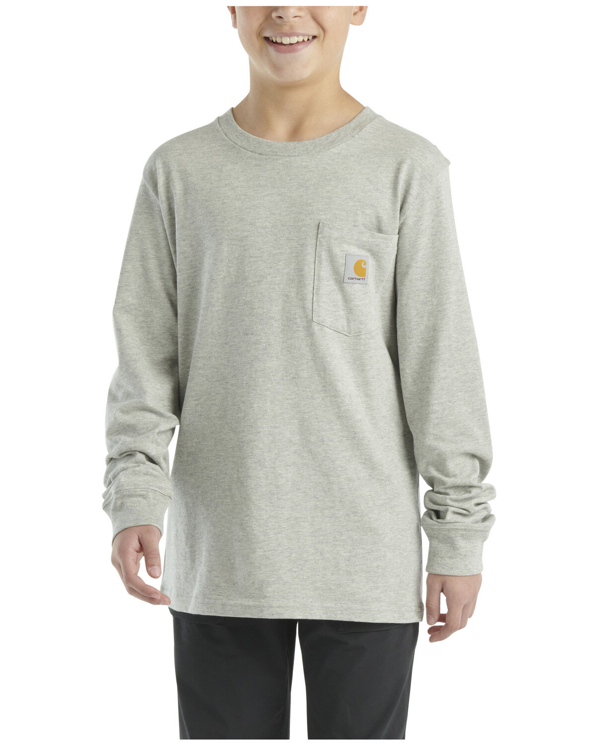 Image #3 - Carhartt Little Boys' Dog Logo Long Sleeve Graphic Shirt, Grey, hi-res