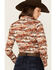 Image #4 - Shyanne Women's Cheyenne Desert Tossed Long Sleeve Snap Stretch Western Shirt, Lt Brown, hi-res