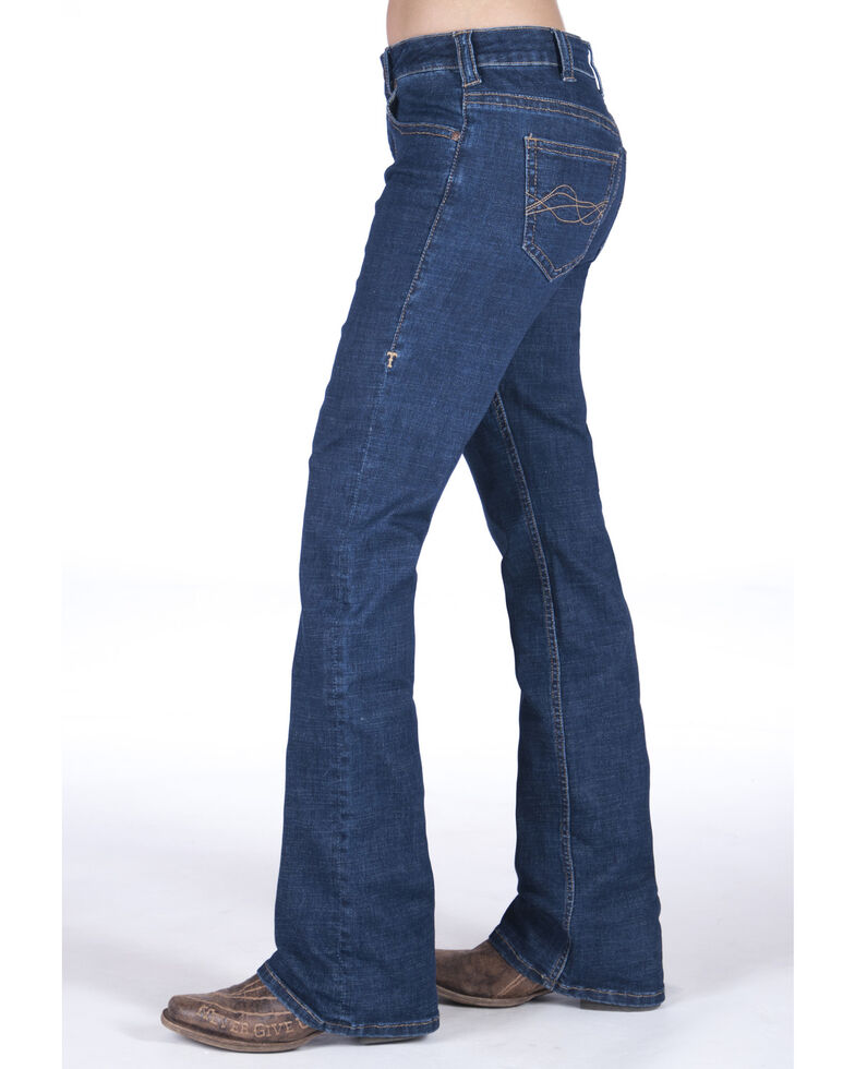 Cowgirl Tuff Women's Delux Medium Wash Bootcut Jeans, Blue, hi-res