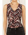 Image #3 - Shyanne Women's Printed Ruched Mesh Top, Maroon, hi-res