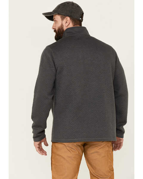 Image #4 - Brothers and Sons Men's Solid Quilt Weathered Mock 1/4 Button Front Pullover, Charcoal, hi-res