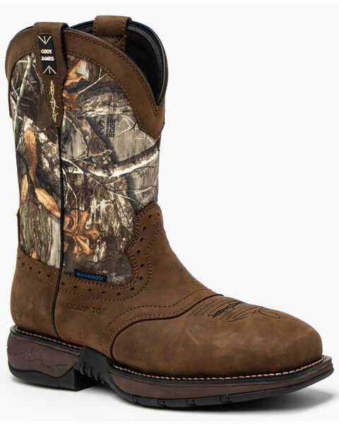 Image #1 - Cody James Men's Xero Gravity Lite Camo Western Work Boots - Composite Toe, Brown, hi-res