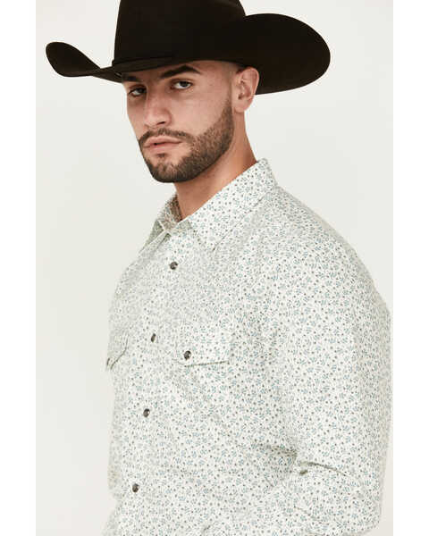 Image #2 - Gibson Men's La Salle Floral Print Long Sleeve Snap Western Shirt , Grey, hi-res