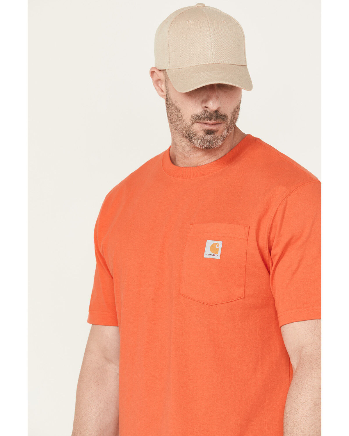Image #2 - Carhartt Men's Loose Fit Heavyweight Short Sleeve Pocket Work T-Shirt, Red, hi-res