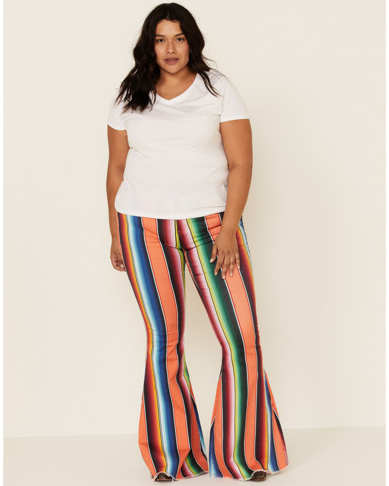 Ranch Dress'n Women's Serape Print Super Flare Jeans Plus Country