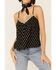 Image #2 - Patrons of Peace Women's Dot Print Neck Trim Cami, Black, hi-res