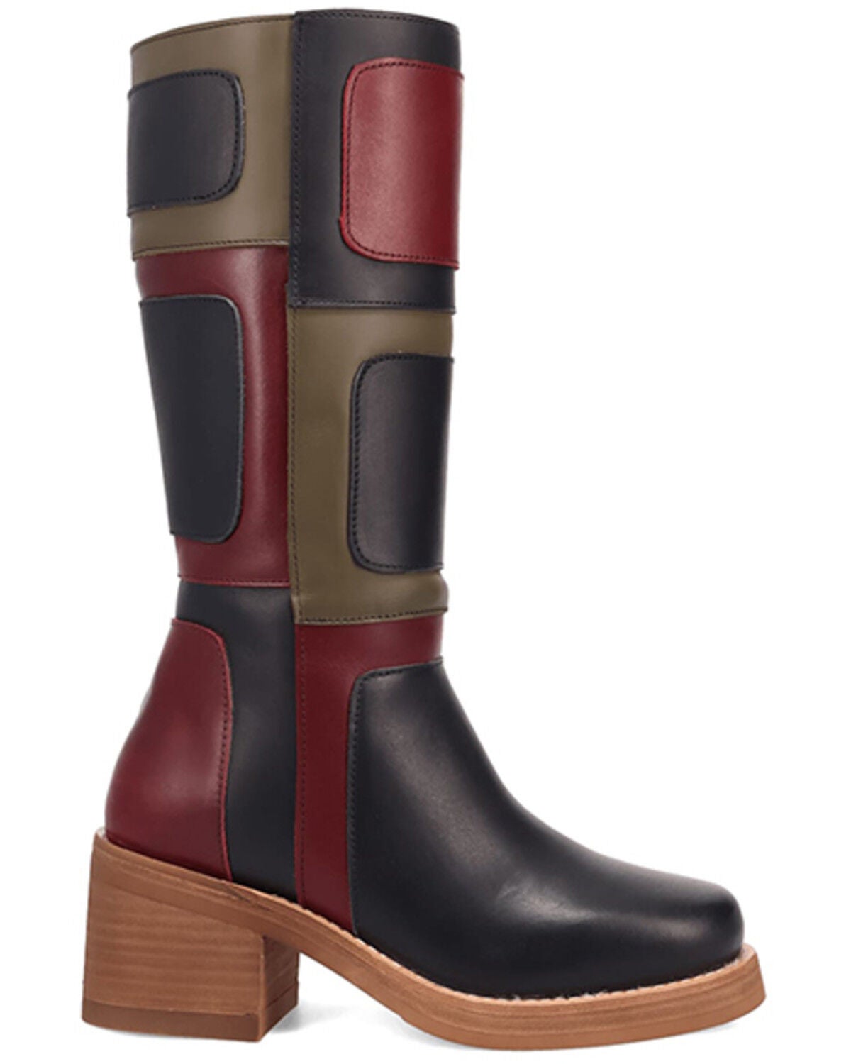 Image #2 - Dingo Women's Multi Patches Fashion Boots - Round Toe, Black, hi-res
