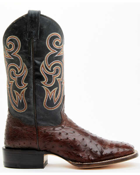 Image #2 - Cody James Men's Exotic Full Quill Ostrich Western Boots - Broad Square Toe, Chocolate, hi-res