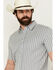 Image #2 - Cody James Men's Falling Diamond Striped Short Sleeve Button-Down Stretch Western Shirt, Light Blue, hi-res