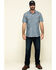Hawx Men's Rancho Chambray Solid Short Sleeve Work Shirt - Tall , Blue, hi-res