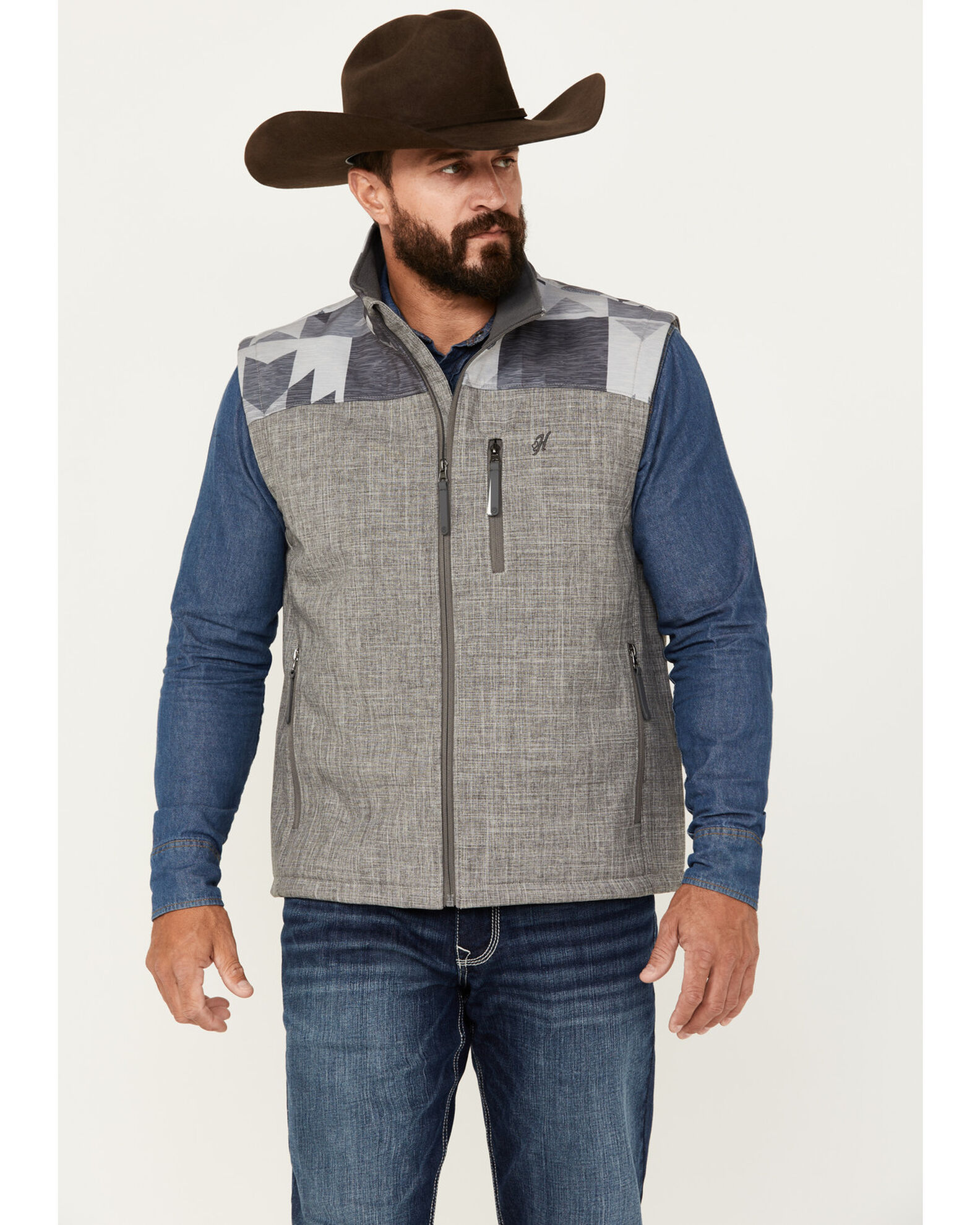Hooey Men s Southwestern Print Softshell Vest Country Outfitter