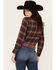 Image #4 - Shyanne Women's Plaid Print Long Sleeve Snap Western Shirt, Chocolate, hi-res