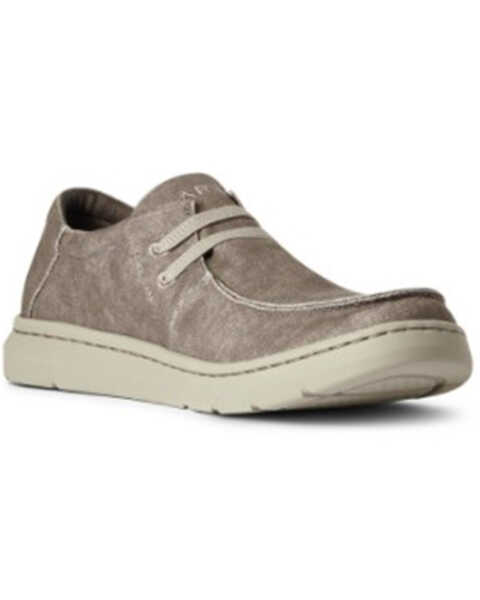 Ariat Men's Brown Canvas Casual Stretch Shoes - Moc Toe, Brown, hi-res