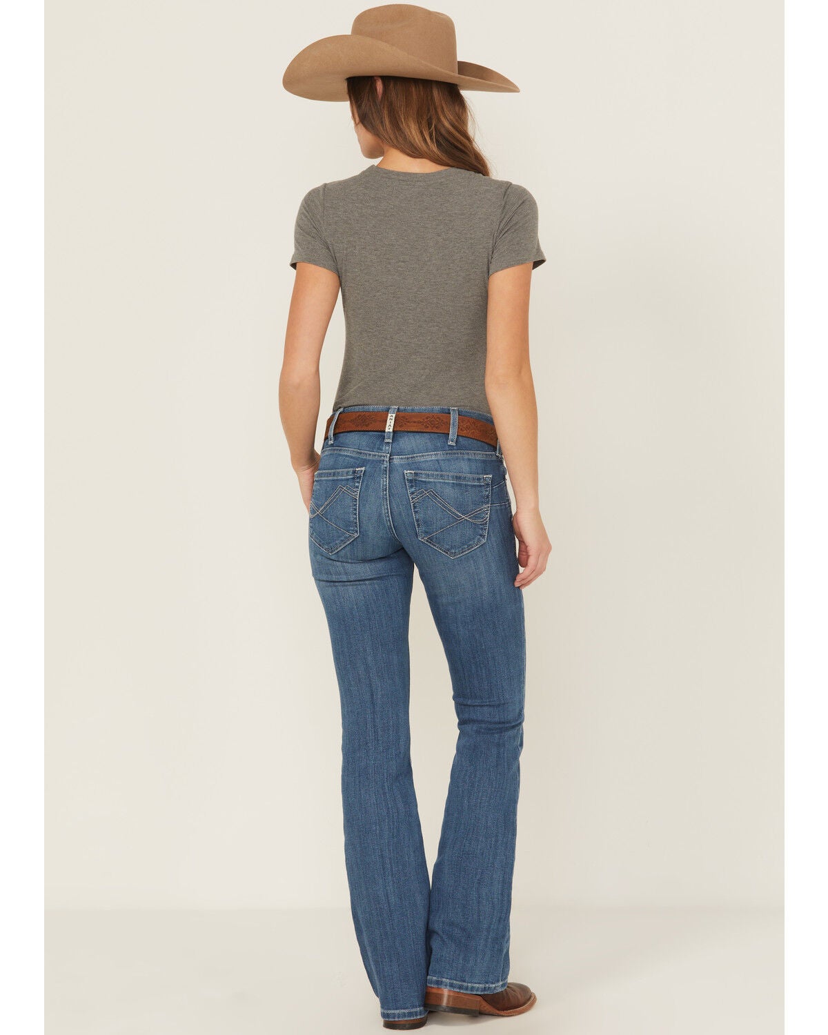 Image #3 - Ariat Women's Mid Rise Patricia Stretch Main Bootcut Jeans, Blue, hi-res