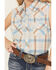 Image #3 - Ely Walker Girls' Plaid Print Sleeveless Snap Western Shirt, Blue, hi-res