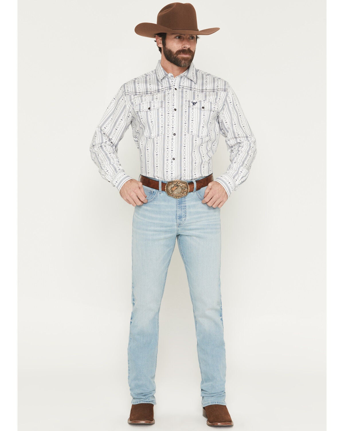 Image #1 - Wrangler 20X Men's 42MWX Beech Light Wash Vintage Bootcut Stretch Denim Jeans, Light Wash, hi-res