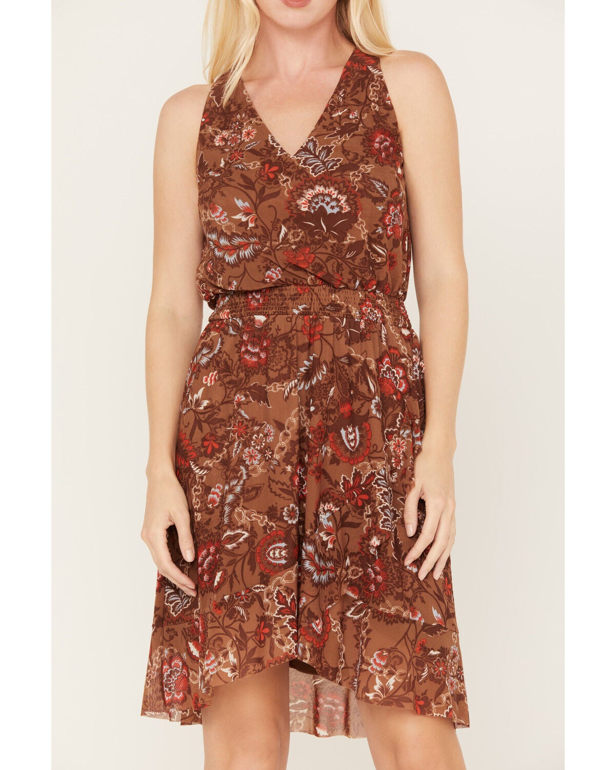 Image #3 - Idyllwind Women's Meshed Smock Mini Dress, Brown, hi-res