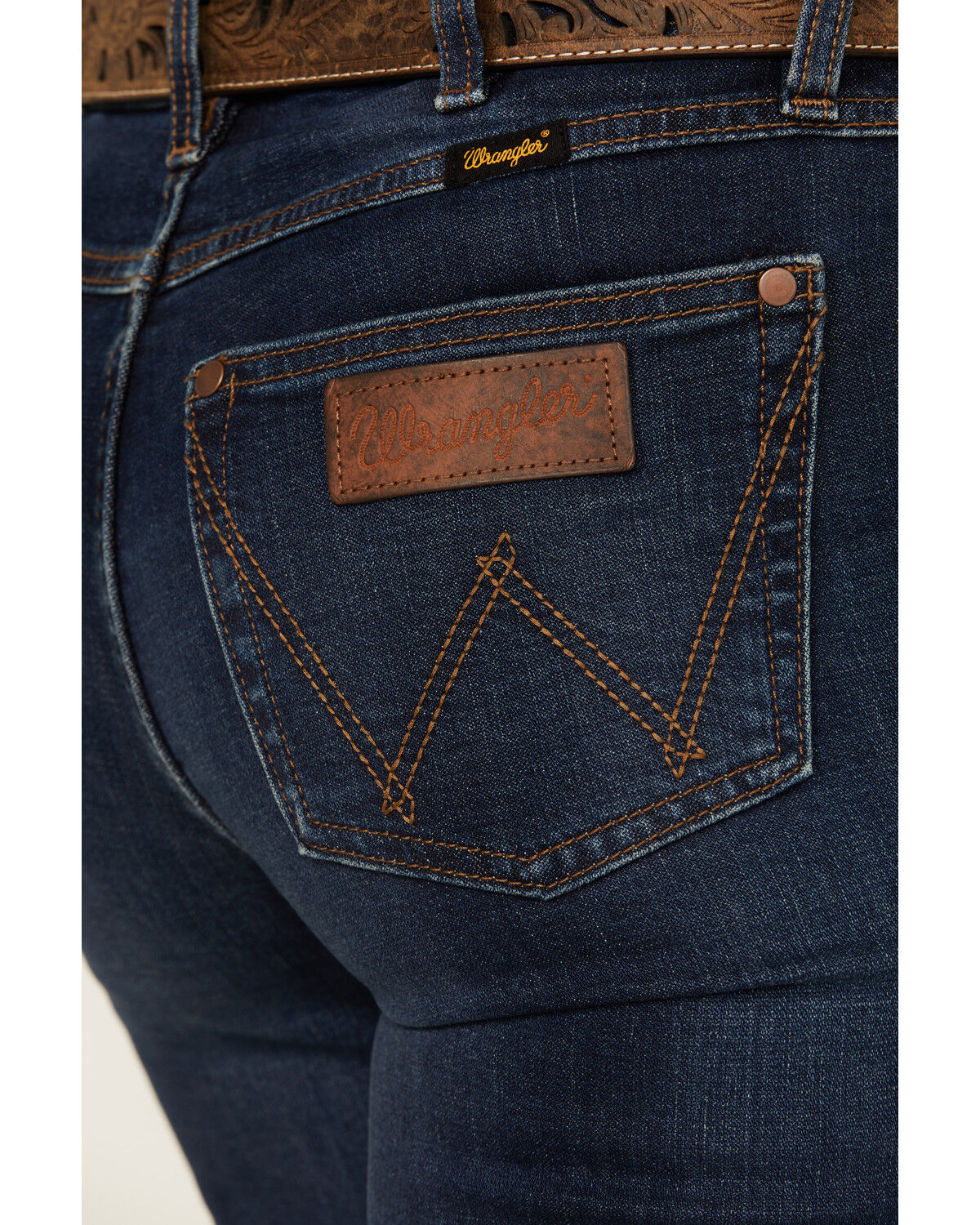 Image #4 - Wrangler Retro Women's Gabriella Dark Wash High Rise Trouser Stretch Denim Jeans, Dark Wash, hi-res