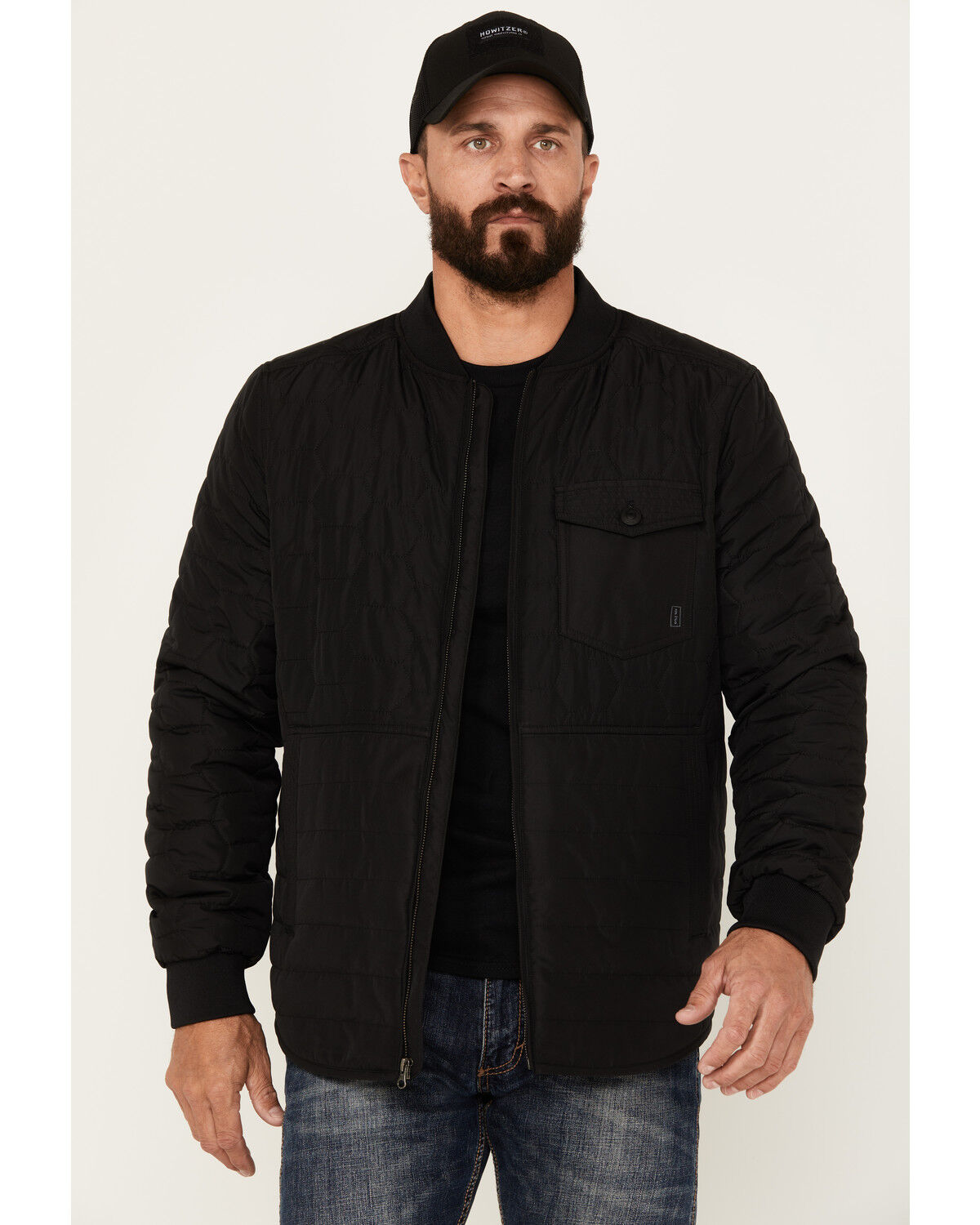 Image #1 - Brothers and Sons Men's Stevens Lightweight Varsity Insulated Jacket, Black, hi-res