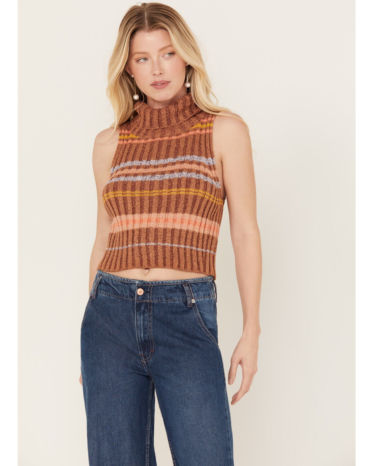 Free People Women's Edith Sweater Vest, Multi, hi-res