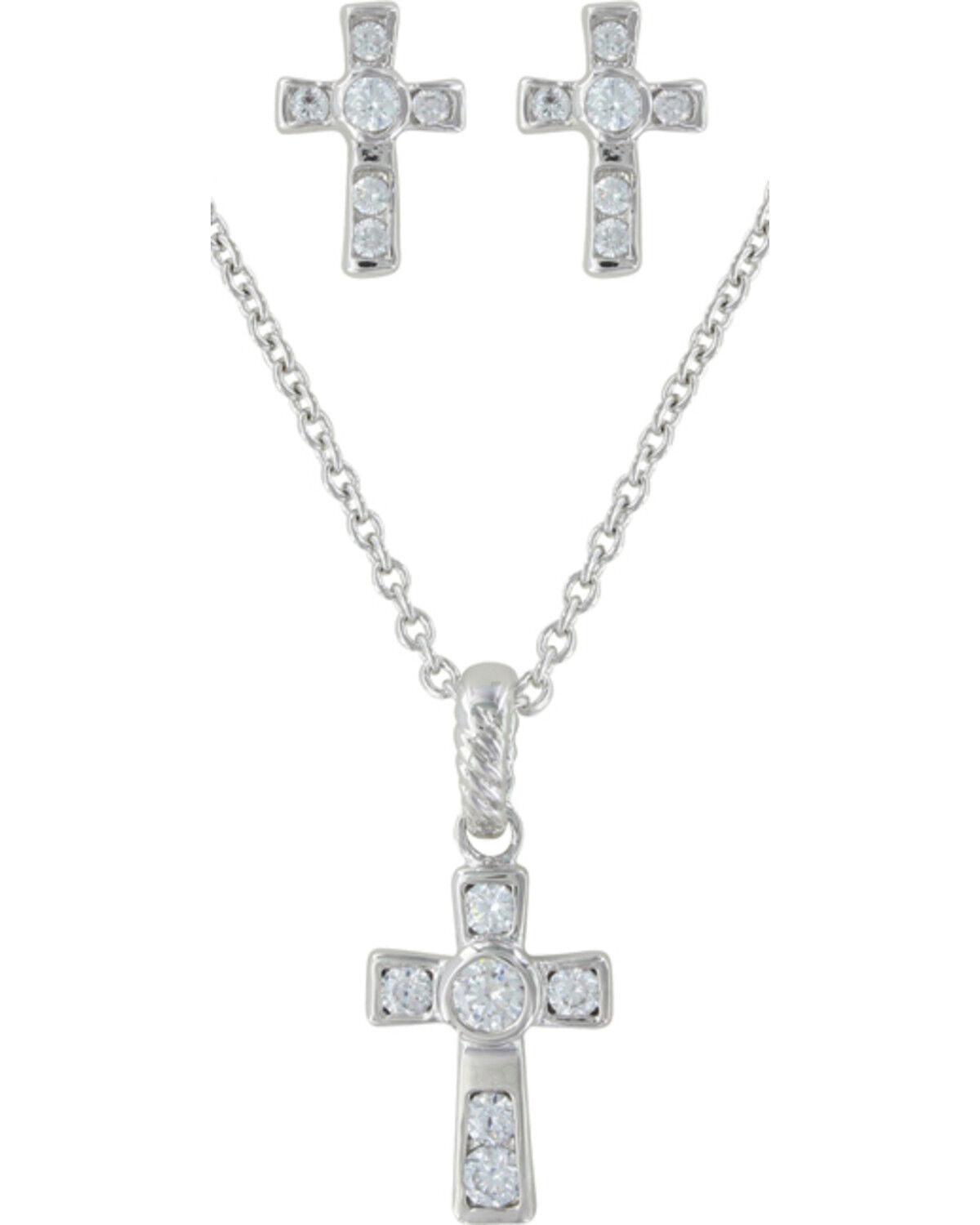 Image #1 - Montana Silversmiths Mark of Faith Jewelry Set - 2 Piece, Silver, hi-res