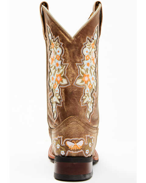 Image #5 - Laredo Women's Flower Inlay Western Performance Boots - Broad Square Toe, Tan, hi-res