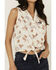 Image #3 - Wrangler Women's Conversation Print Sleeveless Tie-Front Shirt, White, hi-res
