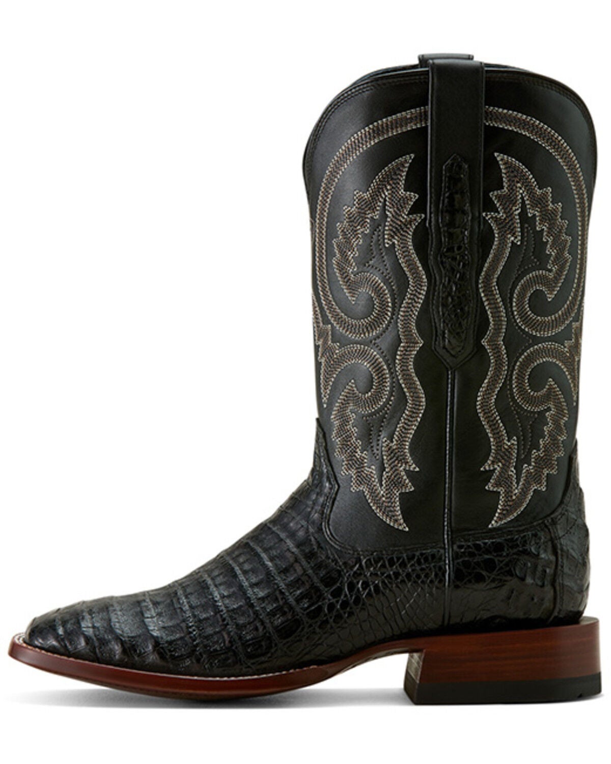 Image #2 - Ariat Men's Classic Callen Exotic Caiman Western Boots - Broad Square Toe, Black, hi-res