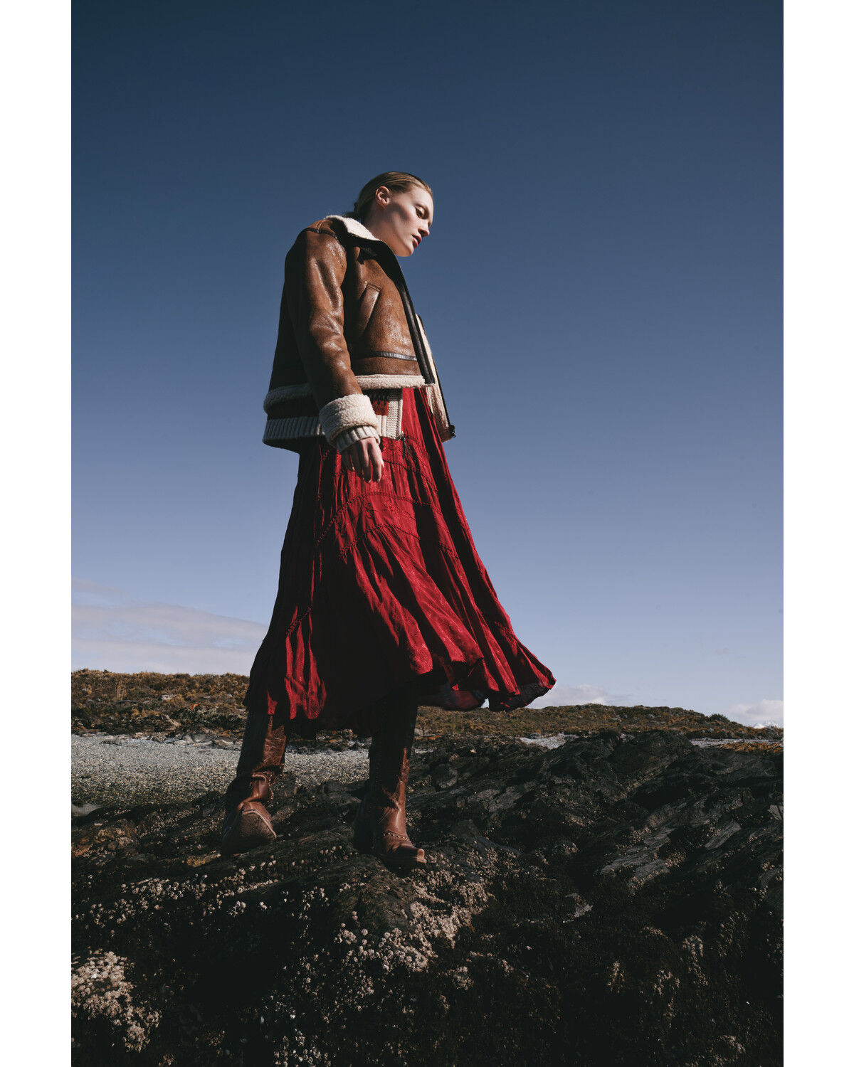 Image #1 - Scully Women's Lace-Up Jacquard Maxi Dress, Burgundy, hi-res