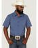 Image #1 - Kimes Ranch Men's Spyglass Mini Check Short Sleeve Button Down Western Shirt , Blue, hi-res