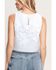 Image #4 - Flying Tomato Women's Sleeveless Floral Lace Cropped Blouse, White, hi-res