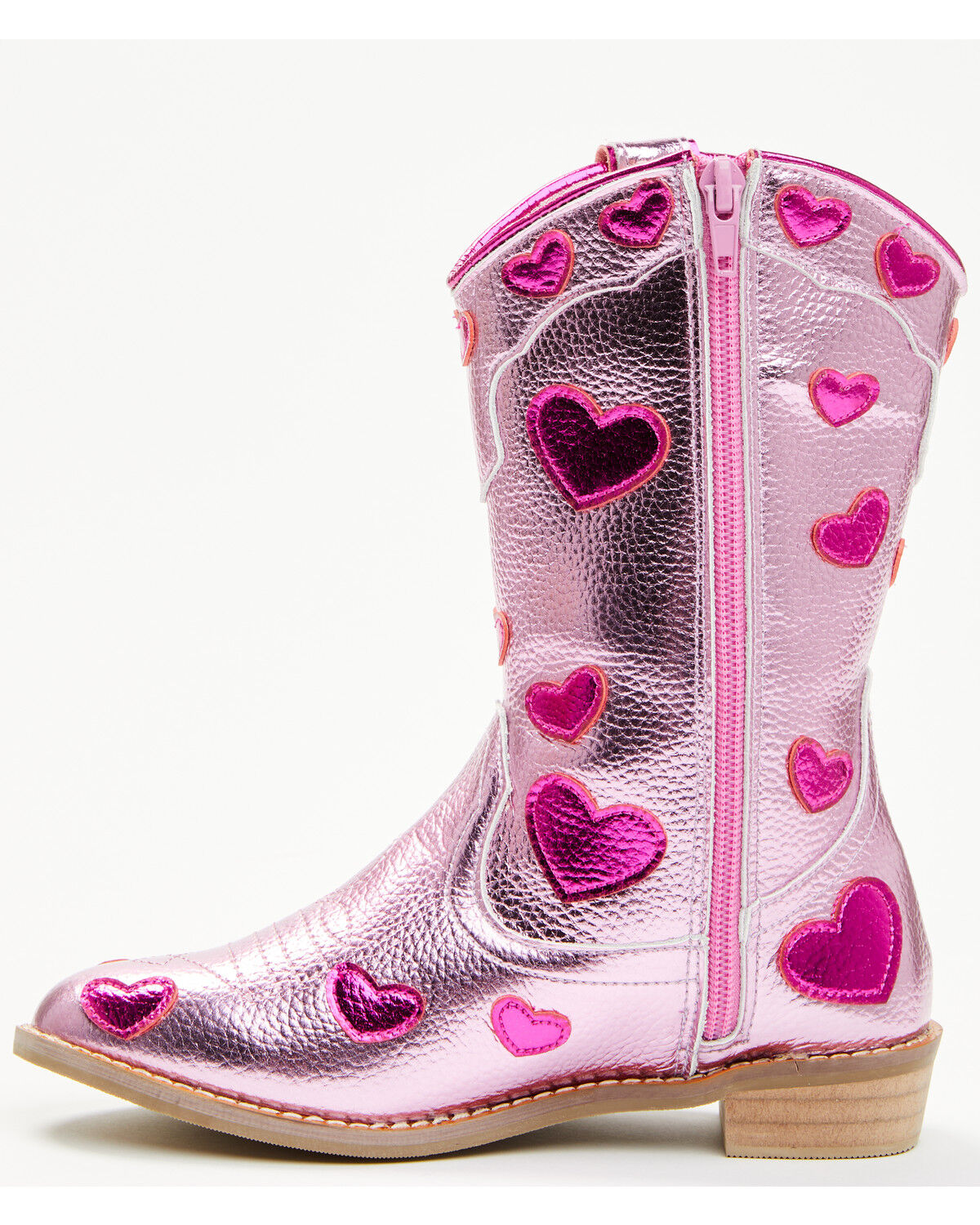 Image #3 - Wild + Rae Toddler Girls' Lovestruck Western Boots - Round Toe, Pink, hi-res