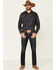 Rock & Roll Denim Men's Charcoal Floral Print Long Sleeve Western Shirt, Charcoal, hi-res
