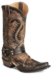 Stetson Brown Harness Cowboy Boots - Snip Toe, Brown, hi-res