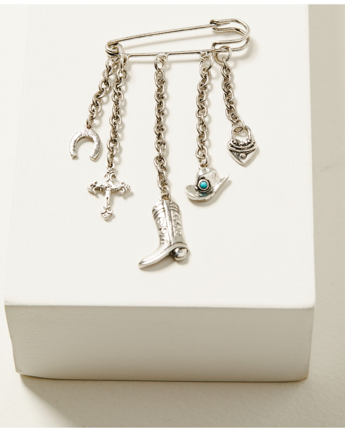 Image #1 - Shyanne Women's Multi Charm Boot Cross Hat Pin, Silver, hi-res