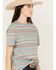 Image #2 - Rock & Roll Denim Women's Striped Southwestern Short Sleeve Tee, Aqua, hi-res