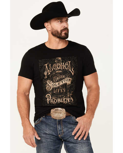 Cody James Men's Alcohol Solution Short Sleeve Graphic T-Shirt, Black, hi-res