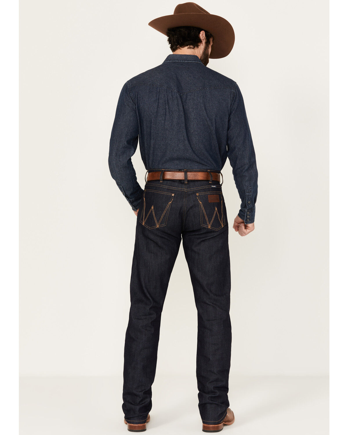 Image #3 - Wrangler Retro Men's Selvedge Dark Wash Slim Straight Stretch Denim Jeans, Dark Wash, hi-res