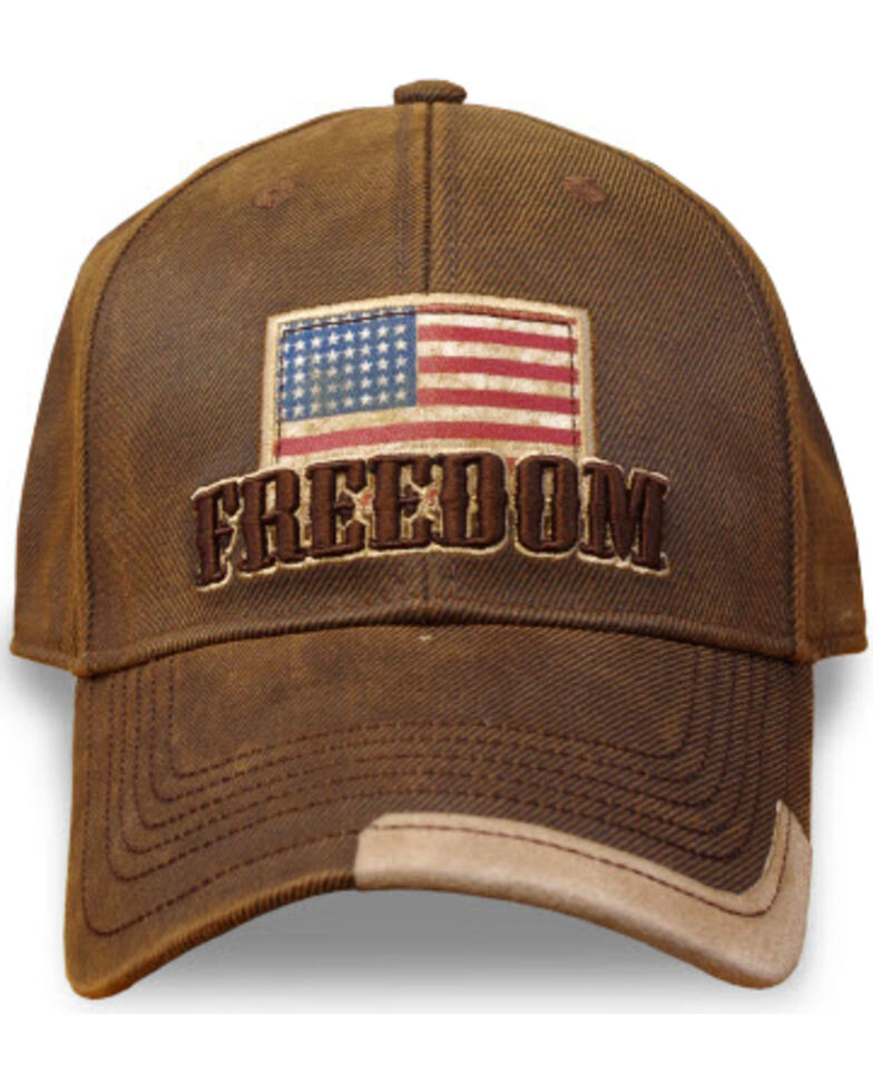 Farm Boy Men's Freedom Flag Ball Cap, Brown, hi-res