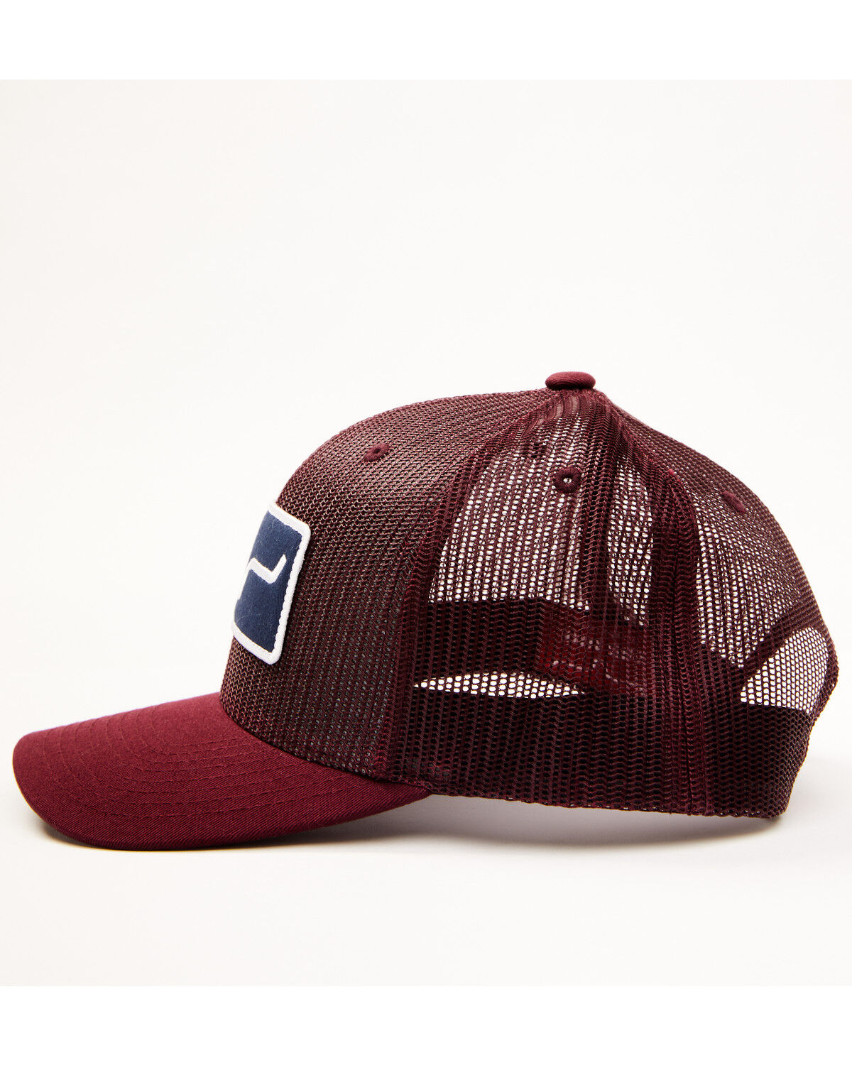 Image #2 - Kimes Ranch Men's Logo Patch Mesh Trucker Cap, Burgundy, hi-res