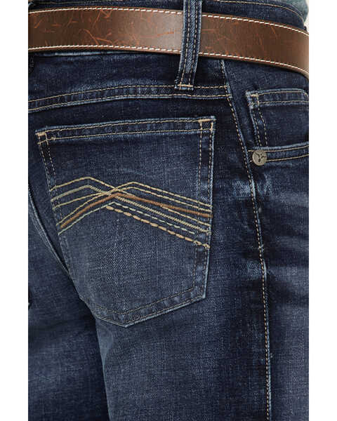 Image #4 - Wrangler 20X Boys' Dark Wash Dawn Stretch Slim Straight Jeans, Blue, hi-res