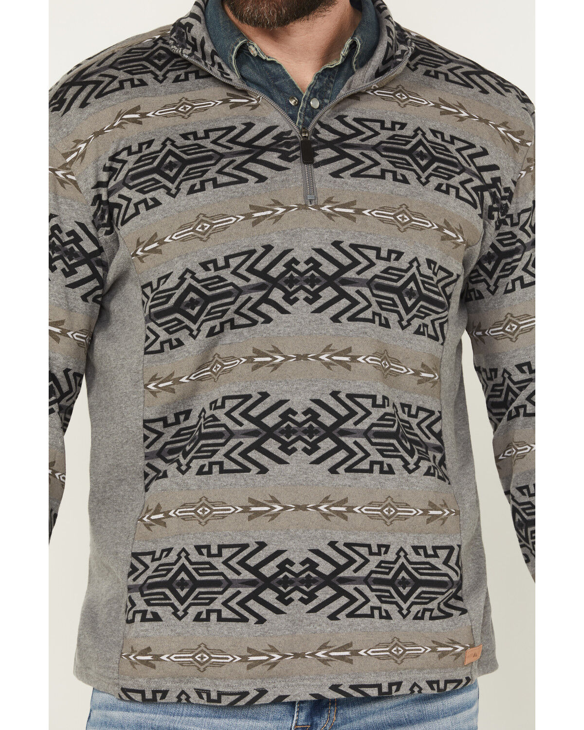 Image #3 - Powder River Outfitters by Panhandle Men's Pro Southwestern 1/4 Zip Henley Long Sleeve Shirt, Brown, hi-res