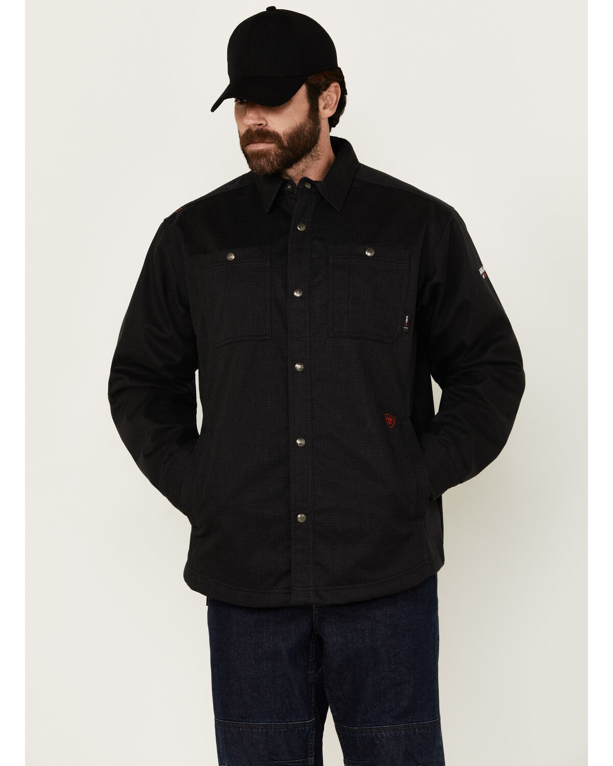 Image #1 - Ariat Men's FR Ripstop Softshell Shirt Jacket, Black, hi-res