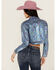 Image #4 - Vibrant Denim Women's Holographic Cropped Denim Jacket, Dark Wash, hi-res