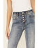 Rock & Roll Denim Women's Button Front Trouser Jeans, Blue, hi-res