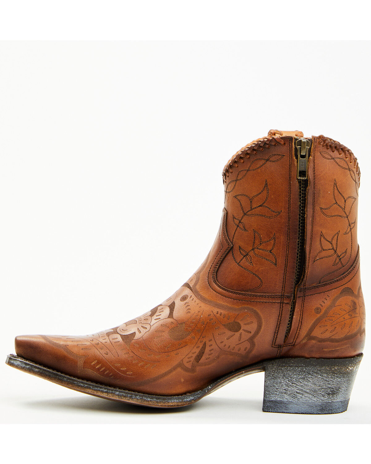 Image #3 - Sendra Women's Lizzie Western Booties - Snip Toe, Cognac, hi-res