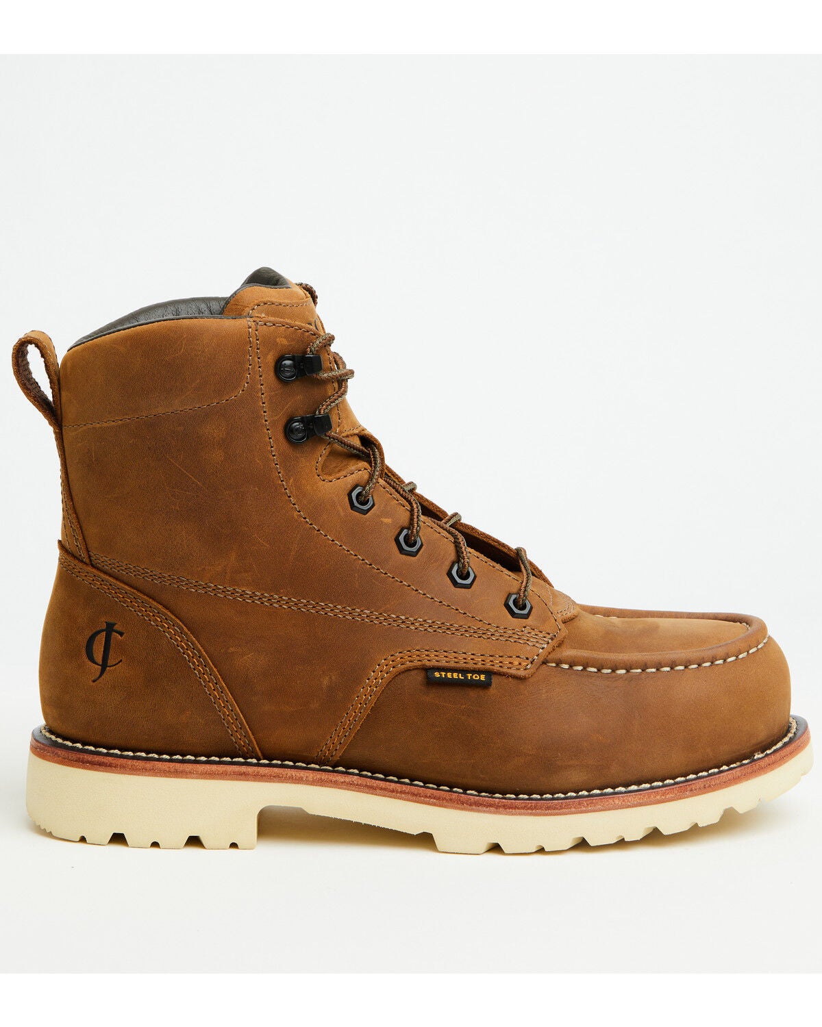 Image #2 - Cody James Men's 6" Lace-Up Moc Work Boots - Steel Toe, Brown, hi-res