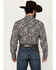 Image #4 - Cinch Men's Exploded Paisley Print Long Sleeve Button-Down Western Shirt, Charcoal, hi-res