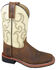 Smoky Mountain Boys' Scout Western Boots - Square Toe, Cream/brown, hi-res