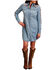 Image #2 - Stetson Women's Medium Wash Denim Embroidered Long Sleeve Shirt Dress, Medium Wash, hi-res
